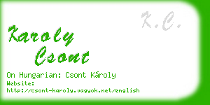 karoly csont business card